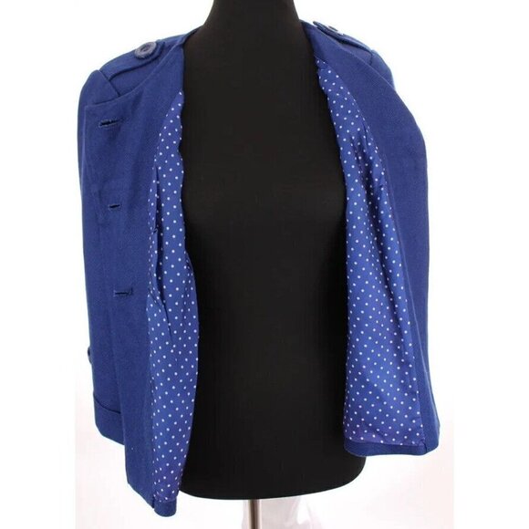 Nygard Womens Sz 10 Blue Linen Ray Blazer Jacket m Nautical Military Peter - Picture 7 of 12